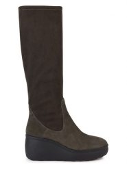 Geox Kozaki "Spherica Ec9" w kolorze szarym na koturnie rozmiar: 41. Szare kozaki damskie Geox, z materiału, bez obcasa, na koturnie. Za 456.87 zł.