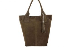 Shopper bag skórzana BARBERINI'S c. beżowa 375/8-9. Brązowe shopper bag damskie Barberinis, bez wzorów, ze skóry, zamszowe, bez dodatków. Za 199.99 zł.