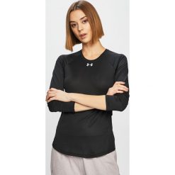 Under Armour - Bluzka. Czarne bluzki damskie Under Armour, l, bez wzorów, z dzianiny, bez kołnierzyka, bez ramiączek. W wyprzedaży za 129.90 zł.