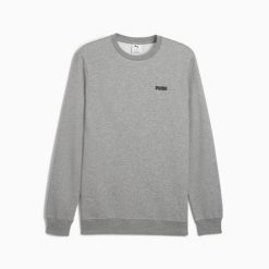 Bluza sportowa męska Puma ESS SMALL LOGO CREW FL 68676703. Szare, analogowe bluzy bez kaptura męskie Puma, bez wzorów, z bawełny, klasyczne, bez kołnierzyka, bez ramiączek. Za 138.57 zł.