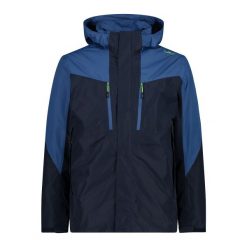 Kurtka turystyczna z kapturem zapinanym na zamek CMP. Niebieskie kurtki męskie CMP, xl, bez wzorów, sportowe, z kapturem. Za 548.50 zł.