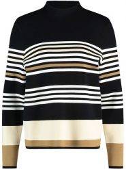 Gerry Weber Sweter w kolorze czarno-biało-karmelowym rozmiar: 42. Białe golfy damskie Gerry Weber, bez wzorów, bez ramiączek. Za 158.10 zł.
