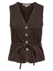 ONLY Top Silla 15374051 Brązowy Regular Fit. Brązowe topy damskie Only, l, bez wzorów, z bawełny, bez kołnierzyka. Za 169.99 zł.
