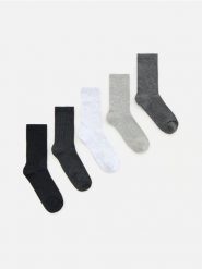 Skarpetki 5 pack - szary. Szare skarpetki damskie Reserved, bez wzorów. Za 49.99 zł.
