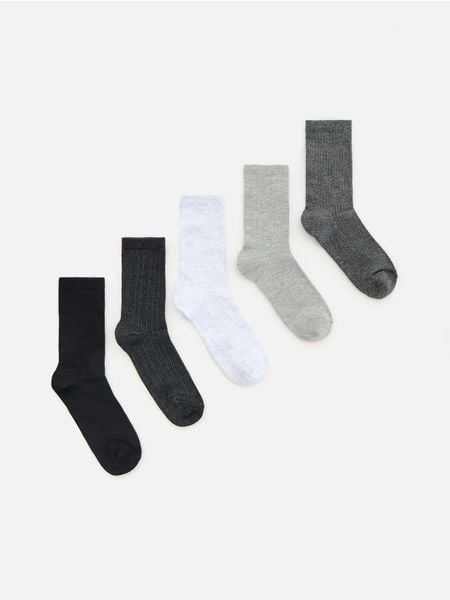 Skarpetki 5 pack - szary. Szare skarpetki damskie Reserved, bez wzorów. Za 49.99 zł.