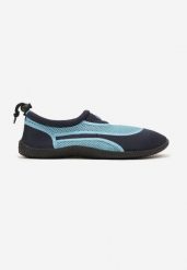 Granatowo-Niebieskie Buty Sportowe z Siateczki z Elastyczną Podeszwą Camagia. Niebieskie buty sportowe na co dzień męskie Born2be, bez zapięcia. Za 29.99 zł.
