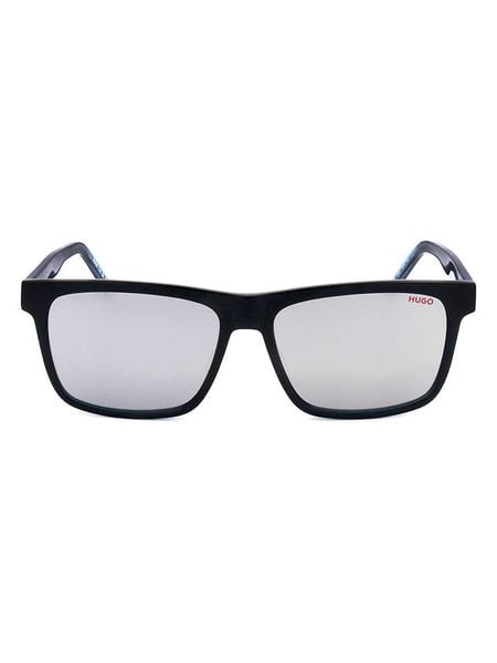 HUGO Męskie okulary przeciwsłoneczne w kolorze czarno-niebieskim rozmiar: 56. Czarne okulary przeciwsłoneczne męskie Hugo, z tworzywa sztucznego. Za 289.88 zł.