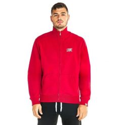 Bluza z bawełna z zamek błyskawiczny na czas wolny. Czerwone bluzy bez kaptura męskie LEONE 1947 APPAREL, z bawełny. W wyprzedaży za 149.08 zł.