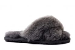 EMU AUSTRALIA W11573 MAYBERRY charcoal, kapcie damskie. Szare kapcie damskie Emu Australia, ze skóry. Za 299.90 zł.