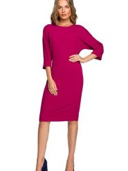 Stylove Sukienka w kolorze różowym rozmiar: XL. Różowe sukienki damskie Stylove, xl, bez wzorów, bez kołnierzyka, bez ramiączek, midi. Za 157.73 zł.