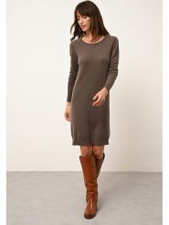 Just Cashmere Kaszmirowa sukienka "Susan" w kolorze brązowym rozmiar: S. Brązowe sukienki damskie Just Cashmere, na co dzień, s, bez wzorów, z kaszmiru, bez kołnierzyka, bez ramiączek, midi, proste. Za 293.59 zł.