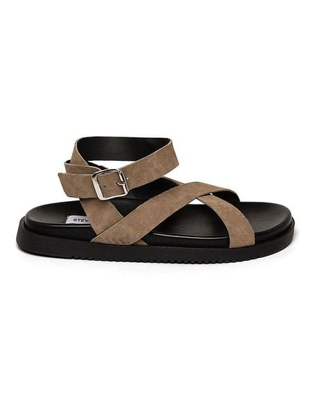 Steve Madden Skórzane sandały w kolorze szarobrązowym rozmiar: 37. Brązowe sandały damskie Steve Madden, bez wzorów, ze skóry, bez obcasa. Za 164.95 zł.
