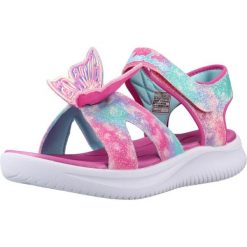 Sandały SKECHERS 303109L Rose. Czerwone sandały damskie Skechers, bez wzorów, z materiału, bez obcasa. Za 173.99 zł.