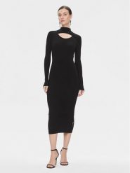 Hugo Sukienka dzianinowa Soritexa 50502242 Czarny Slim Fit. Czarne sukienki damskie Hugo, s, bez wzorów, z dzianiny, bez kołnierzyka, bez ramiączek. Za 1,149.00 zł.