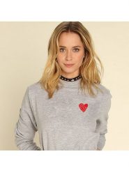 WOOOP Bluza "Little Heart" w kolorze szarym rozmiar: M. Szare bluzy bez kaptura damskie Wooop, m, z bawełny. Za 108.99 zł.