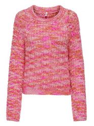 ONLY Sweter w kolorze różowo-pomarańczowym rozmiar: XL. Pomarańczowe swetry klasyczne damskie Only, xl, ze splotem, bez kołnierzyka. Za 79.03 zł.