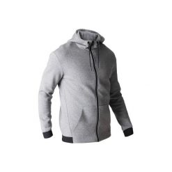 Bluza na zamek z kapturem Gym & Pilates 560 męska. Szare bluzy z kapturem męskie DOMYOS, m, z bawełny. W wyprzedaży za 69.99 zł.