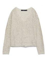 Vero Moda Sweter w kolorze kremowym rozmiar: XS. Brązowe swetry klasyczne damskie Vero Moda, s, z materiału, bez kołnierzyka. Za 69.75 zł.