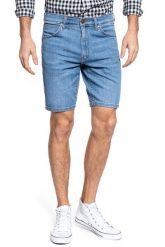 SPODENKI WRANGLER 5 POCKET SHORT EL ZONDA W14CQ1158 112126613. Niebieskie szorty męskie Wrangler, z jeansu, bez kołnierzyka. Za 159.99 zł.