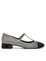 Tory Burch Baleriny Cap-Toe T-Strap Pave Heeled 159830 Srebrny. Szare baleriny damskie Tory Burch, bez wzorów, z tworzywa sztucznego, bez obcasa. Za 1,289.00 zł.