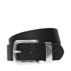 Pasek Emporio Armani. Czarne paski męskie Emporio Armani, bez wzorów. Za 448.99 zł.