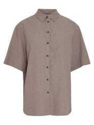MOSS COPENHAGEN Koszula "Viana" w kolorze szarobrązowym rozmiar: L/XL. Brązowe koszule damskie MOSS COPENHAGEN, l, bez wzorów, bez kołnierzyka, bez ramiączek. Za 148.96 zł.