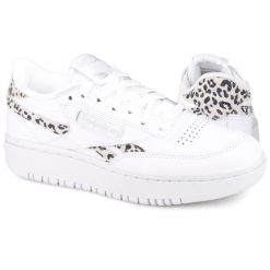 Buty damskie sportowe do chodzenia Reebok CLUB C DOUBLE REVENGE. Białe buty sportowe na co dzień damskie Reebok, bez wzorów, z materiału, trekkingowe, Reebok Club. W wyprzedaży za 219.00 zł.