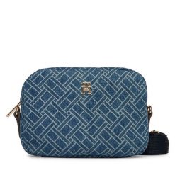 Torebka Tommy Hilfiger. Niebieskie torebki klasyczne damskie Tommy Hilfiger, bez wzorów, z denimu, bez dodatków. Za 409.99 zł.