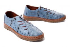 MANITU 840010-51 denim, półbuty/mokasyny damskie. Niebieskie mokasyny damskie Manitu, z denimu. Za 188.93 zł.