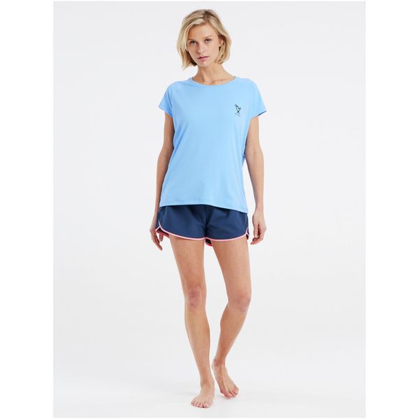 Koszulka damska Protest PRTMERU surf t-shirt. Niebieskie bluzki sportowe damskie Protest, l, bez kołnierzyka, bez ramiączek. W wyprzedaży za 142.49 zł.