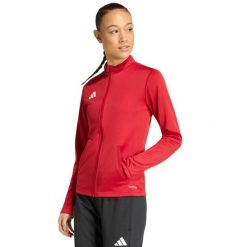 Bluza damska adidas Entrada 26 Track. Czerwone bluzy bez kaptura damskie Adidas, z poliesteru. Za 121.99 zł.