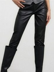 Woskowane spodnie skinny - czarny. Czarne spodnie materiałowe damskie Sinsay, bez wzorów. Za 59.99 zł.