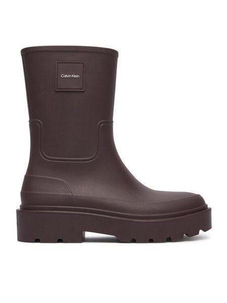 Calvin Klein Kalosze Rainboot Rubber HW0HW03179 Brązowy ciemny. Brązowe kalosze damskie CALVIN KLEIN, bez wzorów, z syntetyku. Za 409.99 zł.