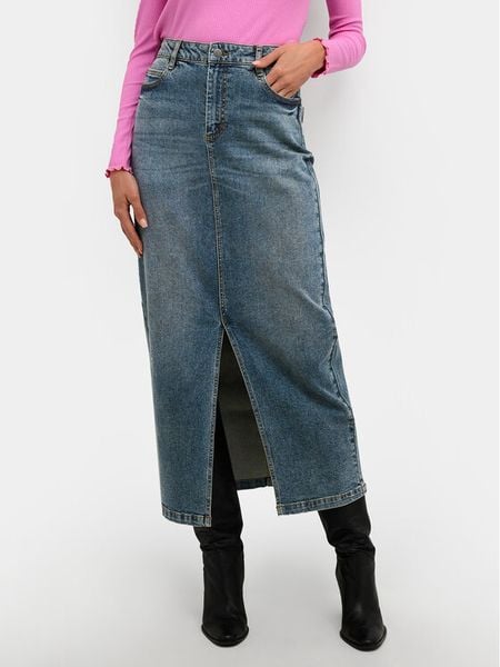 Kaffe Spódnica jeansowa Dana 10508123 Niebieski Regular Fit. Niebieskie spódniczki damskie Kaffe, bez wzorów, z bawełny. Za 179.99 zł.