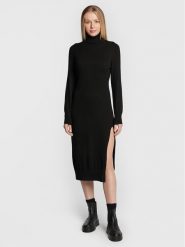MICHAEL Michael Kors Sukienka dzianinowa MU2813ECSN Czarny Regular Fit. Czarne sukienki damskie MICHAEL Michael Kors, m, bez wzorów, z dzianiny, bez kołnierzyka, bez ramiączek. Za 709.99 zł.