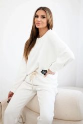 Komplet masełko bluza + spodnie ecru. Bluzy bez kaptura damskie KESI, l, z dresówki. Za 342.93 zł.