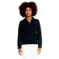 Damska bluza Leone Basic z zamkiem błyskawicznym na całej długości. Czarne bluzy bez kaptura damskie LEONE 1947 APPAREL, l, bez wzorów, z tkaniny, bez ramiączek, bez kaptura. W wyprzedaży za 167.70 zł.