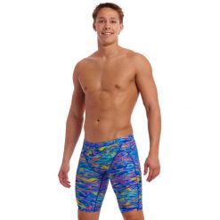 Spodenki do pływania Jammery Funky Trunks Stir Crazy. Niebieskie kąpielówki męskie FUNKY TRUNKS, m, bez wzorów, do pływania. Za 219.00 zł.