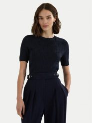 Lauren Ralph Lauren Sweter 200909156004 Granatowy Regular Fit. Niebieskie swetry klasyczne damskie Lauren Ralph Lauren, xl, z bawełny, bez kołnierzyka. Za 559.99 zł.