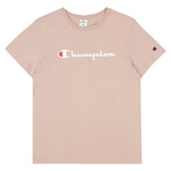 T-shirt Damski Markowy Rękaw. Brązowe t-shirty damskie CHAMPION, bez wzorów, bez kołnierzyka. Za 130.99 zł.