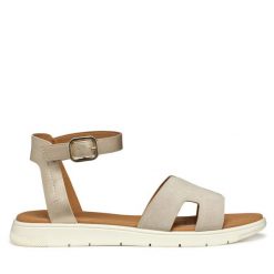 Sandały Geox. Żółte sandały damskie Geox, bez wzorów, bez obcasa, na płaskiej podeszwie. Za 239.99 zł.