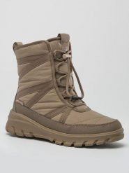 Kamik Botki zimowe "Snowdon" w kolorze jasnobrązowym rozmiar: 37. Brązowe botki damskie Kamik, na zimę, z materiału, bez obcasa, bez zapięcia. Za 269.75 zł.