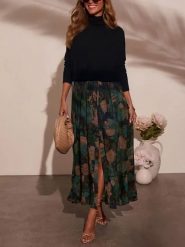 LA Angels Spódnica w kolorze granatowo-zielonym rozmiar: L. Niebieskie spódniczki damskie LA Angels, l, bez wzorów, maxi, proste. Za 152.99 zł.