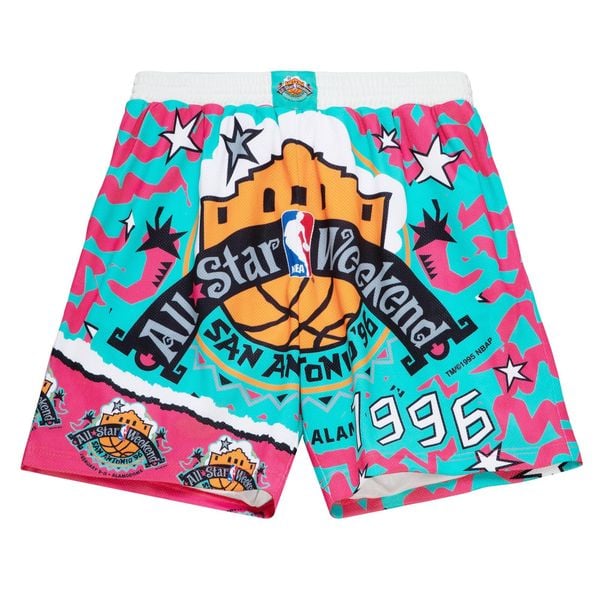 Szorty NBAAll Star. Czerwone szorty męskie Mitchell & Ness, bez wzorów, retro. Za 330.50 zł.