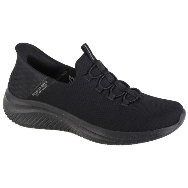 Buty sportowe Sneakersy męskie, Slip-Ins Ultra Flex 3.0 - Right Away. Czarne buty sportowe na co dzień męskie Skechers, z materiału, bez zapięcia, trekkingowe. Za 389.99 zł.