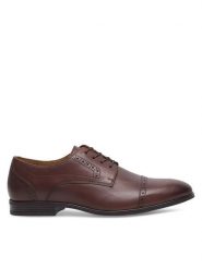 Sergio Bardi Półbuty MASERU-01 MI08 Brązowy. Brązowe buty wizytowe męskie Sergio Bardi, ze skóry, bez zapięcia. Za 259.99 zł.