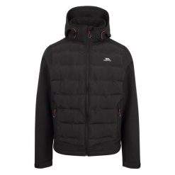 Trespass Alwero- Męska hybrydowa kurtka softshell Tp-75 czarna. Czarne kurtki softshell damskie Trespass, m, bez wzorów, z softshellu, bez kaptura. Za 391.99 zł.