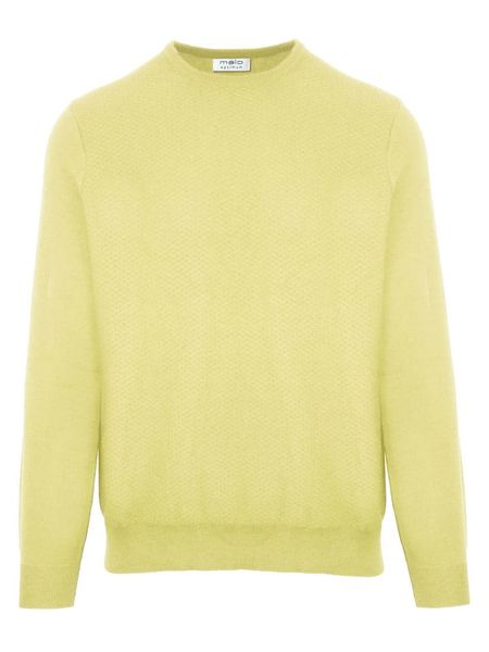 Malo Optimum Sweter w kolorze jasnożółtym rozmiar: XL. Żółte swetry męskie Malo Optimum, xl, bez wzorów, z kaszmiru, bez kołnierzyka. Za 339.99 zł.
