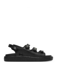 Badura Sandały EO-ALICE-LT0226-26-301 Czarny. Czarne sandały damskie Badura, bez wzorów, ze skóry, bez obcasa, na płaskiej podeszwie. Za 359.99 zł.