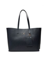 Tommy Hilfiger Torebka Th Distinct Tote Mono AW0AW17195 Granatowy. Niebieskie torebki klasyczne damskie Tommy Hilfiger, bez wzorów, ze skóry, bez dodatków. Za 469.99 zł.